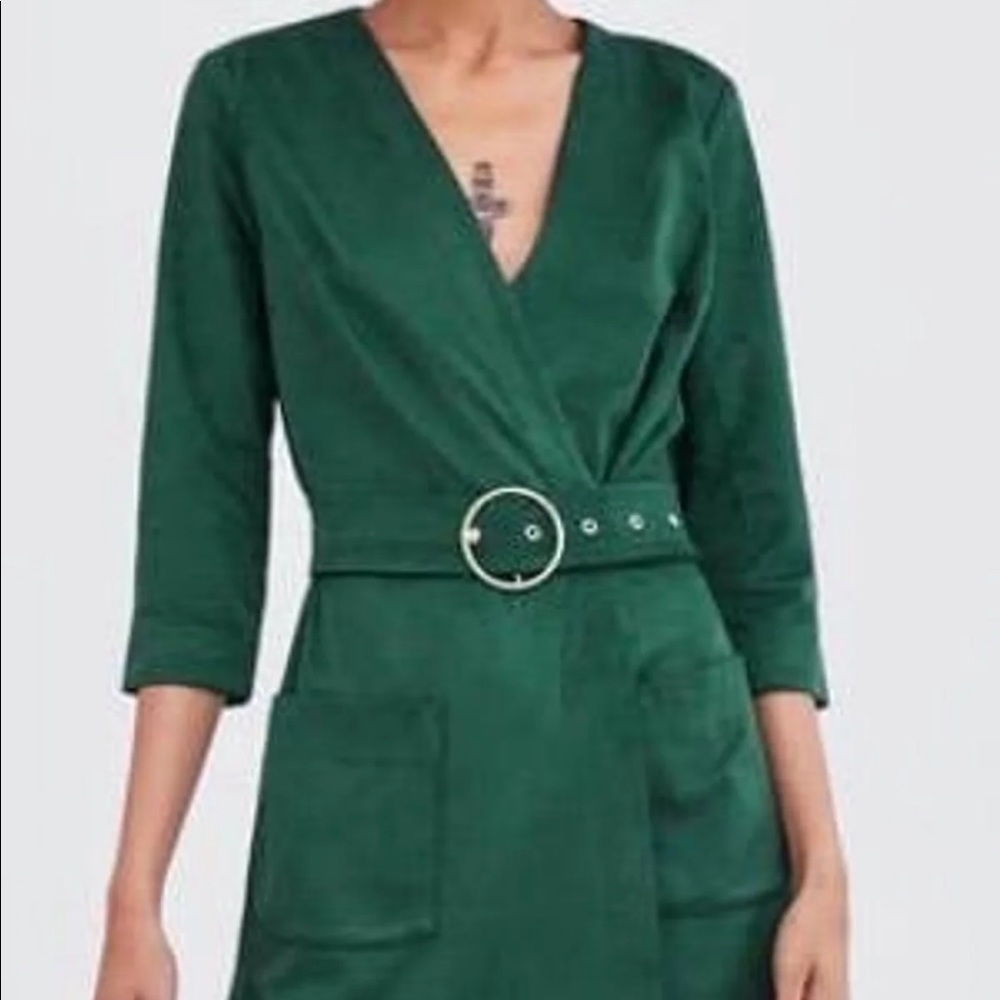 COPY - Emerald green suede romper